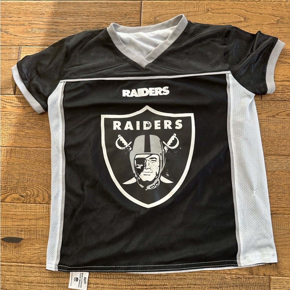 Nfl flag football oakland raiders youth medium jersey